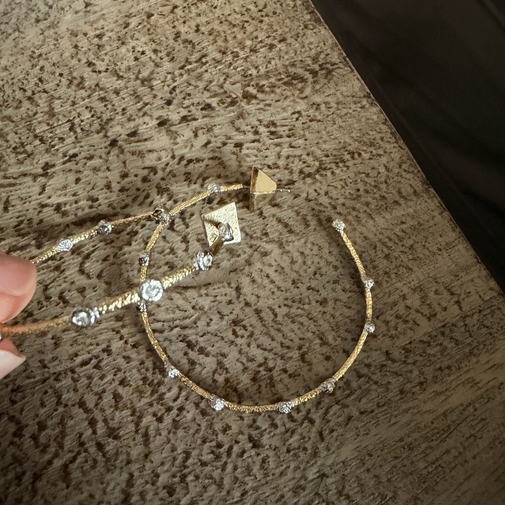 Alexis Bittar Gold-Tone Crystal Accent Hoop Earrings